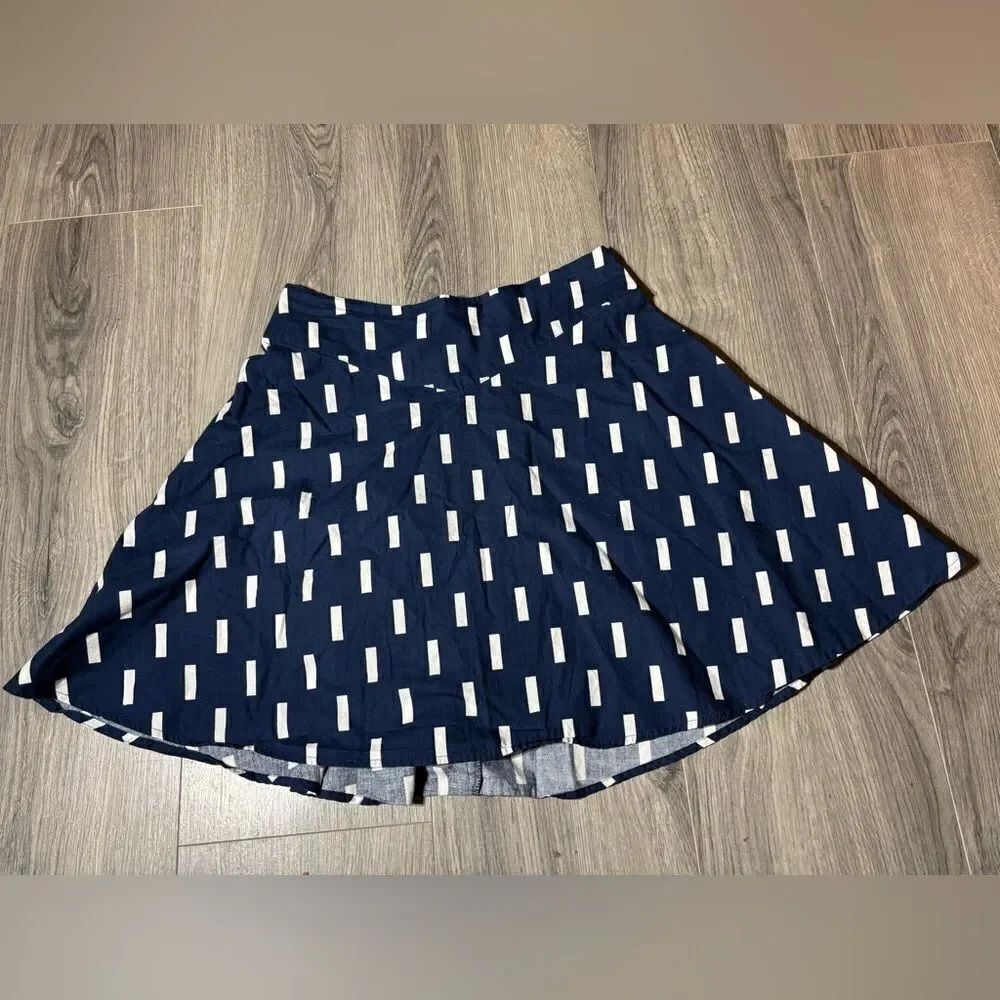 Love Fire Navy Blue Geometric ALine Skirt EPC Size Medium Excellent Preloved Con